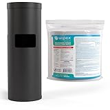 Wipex Gym Wipes Bundle: (1) Premium Black Wipe Dispenser with Trash Bin - Stainless Steel and (1) 800ct Disinfecting Gym Wipes Refill Roll - Suitable Use for School, Office, Gym, and Public Venues
