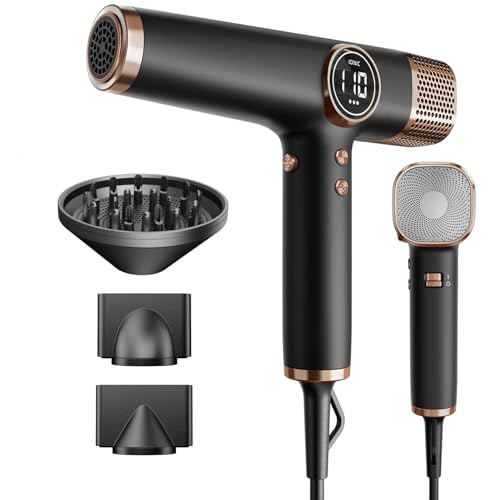 Faszin Asciugacapelli, Phon per Capelli con Motore ad Alta Velocità da 110,000 Giri Al Minuto per Un'asciugatura Rapida, 200 Milioni di Ionici Asciugacapelli visione
