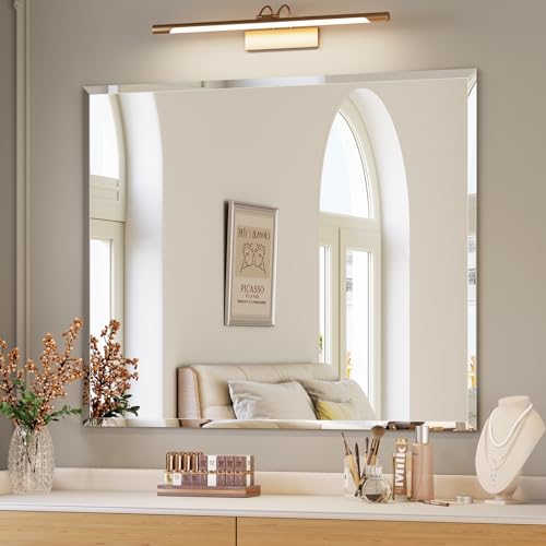 Mestikits Frameless Bathroom Mirror, 30'x36' Beveled...