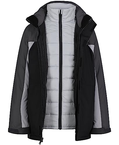 Under Armour Jaqueta Westward 3 em 1 para meninos, capuz e forro removíveis, à prova de vento e repe