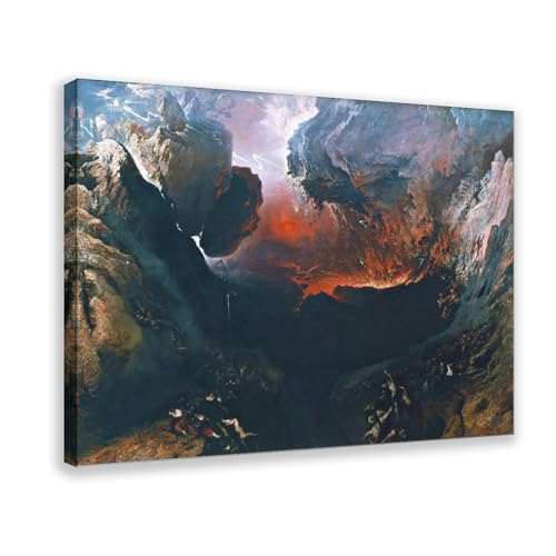 Toile tendue John Martin 20x30 cm pour habiller un mur vide decoration cadre a suspendre inclus