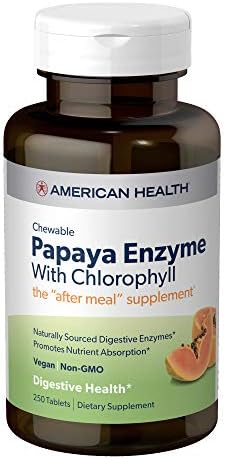 American Health Papaya Enzyme with Chlorophyll Chewable Tablets, 83 Total Servings, 250 Count