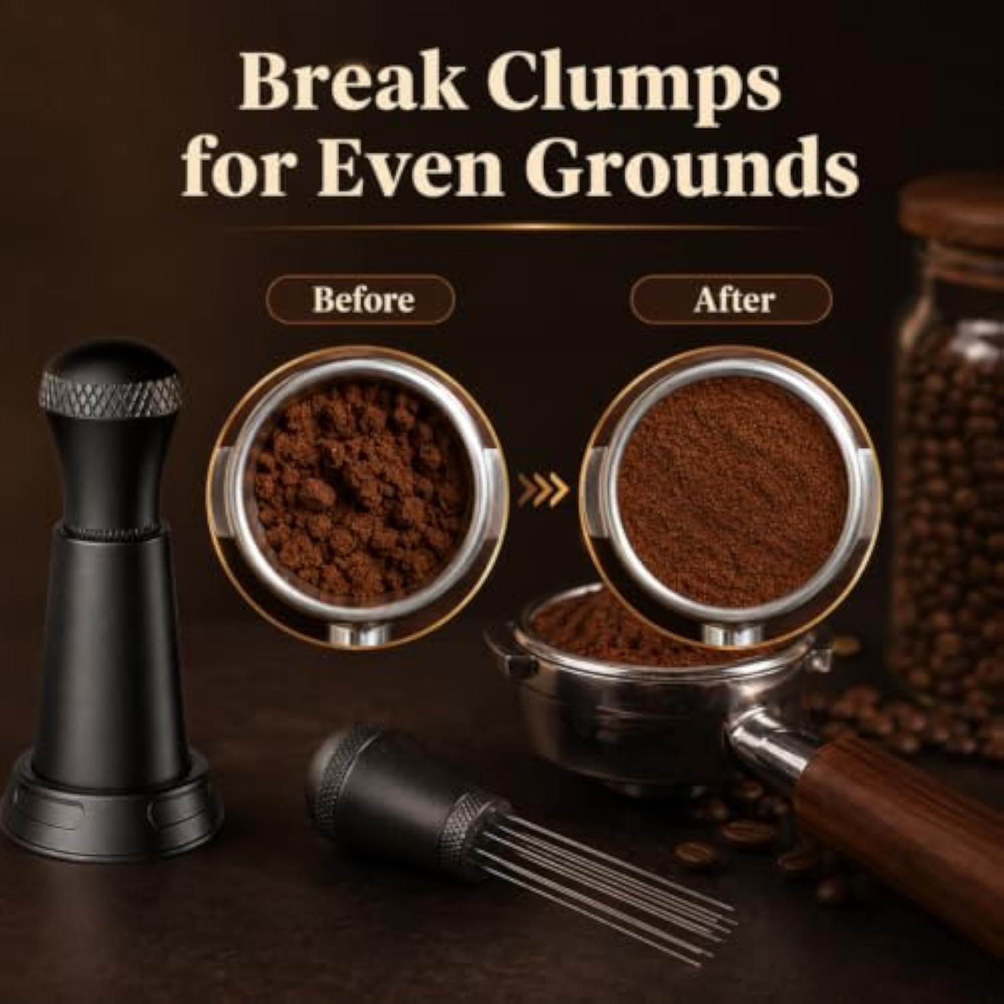 WDT Tool Coffee Stirrer with Stand, Stainless Steel