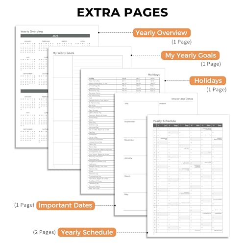 AHGXG Academic Planner 2026-2027, July 2026 - June 2027, Weekly and Monthly, 5.7" x 8.3", Hardcover, Spiral-Bound, Calendar, Agenda for Women, Student, School, 12-Month Tabs (Colourful Tree) - Image 6