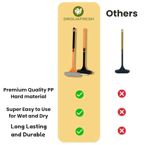 Image of 2 in 1 Mesh Cleaner Brush with Windows Cleaning Wiper and Extended Handle Multipurpose Double Sided with Hanging Hole Used to Clean Mosquito Nets, Glass, Tabletop Etc Multicolor, Pack of 1