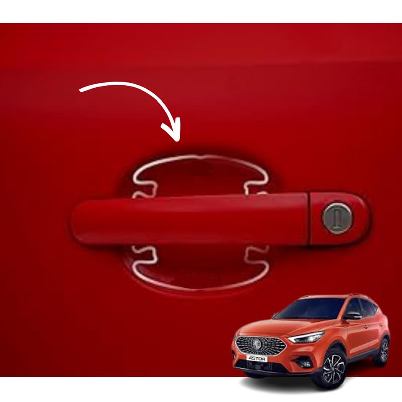 Autokaar Car Door Handle Protector Sticker PU Finger Scratch Guard Transparent Universal for MG Hector/Astor/Gloster/Comet EV