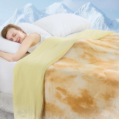 Cushious Cooling Comforter Queen Size, Double Sided Cooling Blankets for Hot Sleepers, Soft...