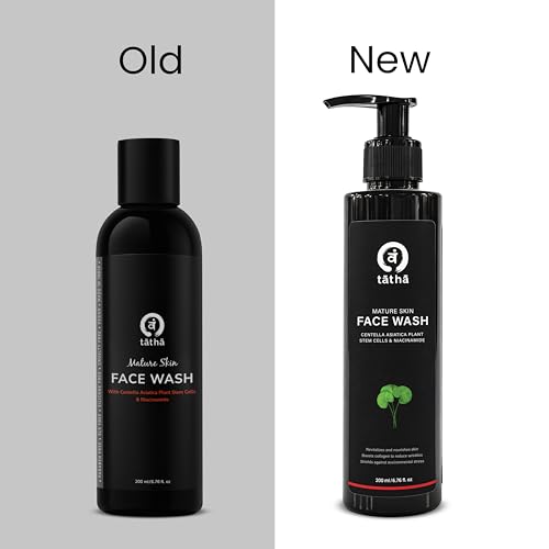 Image of Tatha Mature Face Wash with Glycolic Acid, Niacinamide & Plant Stem Cells | Reduces Pores, Dead Skin & Pigmentation | Anti-Aging, Hydrating & Gentle Cleanser | Paraben & Sulphate Free (Mature Skin)