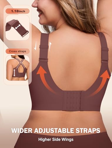 Image of LetsJoli Bras for Women Supportive Wireless Push Up Bra Full Coverage No Underwire Seamless Plus Size for Older Women