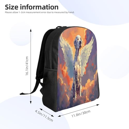 Travel Unisex Backpack Dalmatian Angel Sky 16Inch Durable Backpack Gym Casual Daypack for Women Men Gift4