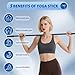Yoga Stick 5 ft, Sturdy Steel Adjustable Stretching Stick for Mobility, Balance and Flexibility, Versatile Exercise Stick with Non-Slip Ends and Foam Handles for Fitness, and Posture Correction