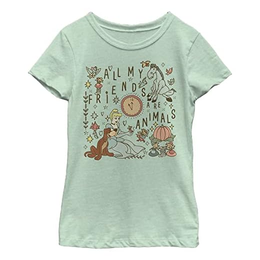 Disney Girl's All My Friends are Animals Redux T-Shirt, Mint, Medium