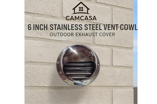 Image of 6-Inch Stainless Steel Dome Cowl Cover for Chimney /Exhaust /Vent Pipe - Anti-Pest Rain Guard Cap for Duct Outlet | Round Air Vent Cap | Fan Duct Cover for Kitchen /Bathroom (6-Iinch Steel Cap)