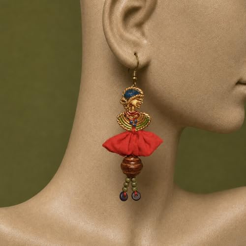 Image of Royal Queen & Empress Handcrafted Tribal Dhokra Earrings Collection for Women - Statement Ethnic Designs in Multiple Colours