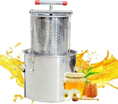 LYJYUJIE Apfelpresse Apfelpresse Fruchtweinpresse, 2-Edelstahlfässer, Manuelle Saftmaschine Mit T-Griff Für Outdoor, Küche Und Zuhause~/