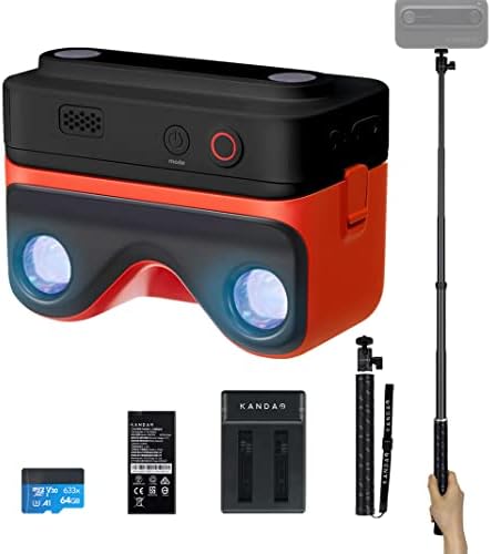 KanDao 3D Digital Camera, 4K 60fps Capture Stereoscopic Camera, 2.54" Touch Screen, 60Mbps, IMU Image-Stabilization, 64G SD Card, QooCam App Photo&Video 3D VR Camera, Black Pack