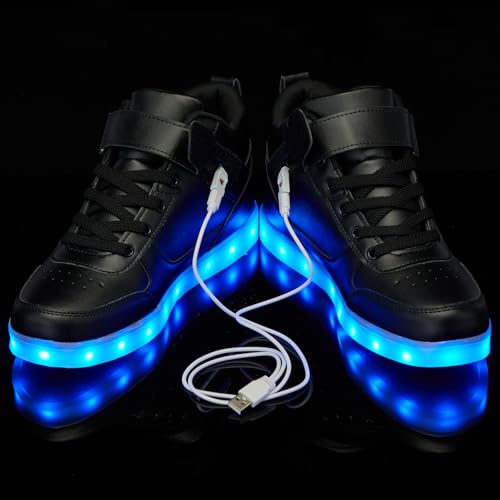 Image of SANYES LED Light Up Shoes for Men Women, USB Rechargeable High Top Glowing Sneakers, Luminous Dancing Shoes