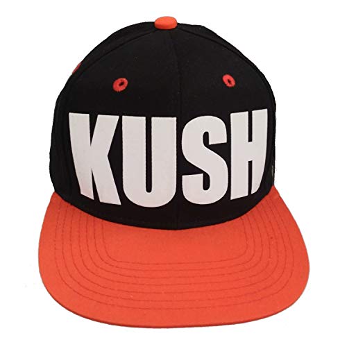 Kush Flock Style Flat Bill Black/Orange Snapback Cap