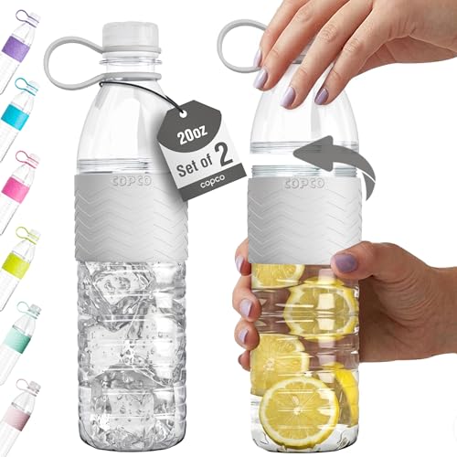 Copco Hydra Water Bottle with Spill-Resistant Lid, 20 Oz - Gray, Set of 2