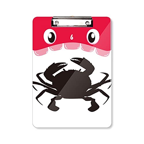 Bloc-notes A4 crabe noir et profil des organismes marins dossier à tête plate