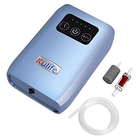 FUMAK Aquarium Air Pump, USB Rechargeable Lithium Battery Powered Portable Air Pump for Fish Tanks up to 60 Gallons, AC/DC Dual Mode Oxygen/Aerating Pump for Outdoor Fishing, Emergency, Power Cuts Cover