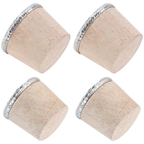 Mipcase Tapones de Madera para Hervidor de Agua Caliente, Set de 4 Piezas (2 Grandes 2 Pequeños), Tapón de Botella Reutilizable, Enchufe de Tetera para Uso Doméstico y Garrafas