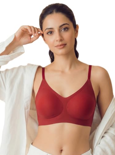 Image of Tweens Cotton Padded Bonded Bra for Women | Full Coverage Wire-Free Bra | Seamless No-Dig Comfort | Breathable Cotton | Elastic-Free Bottom Band & Side Wings | Pack of 1|