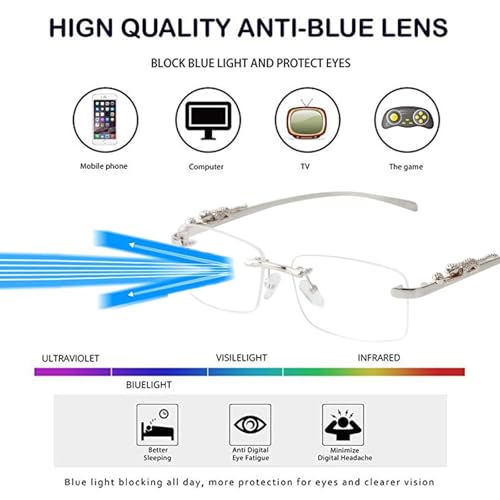 Image of JUDOO Rimless Rectangle Sunglasses for Men Women Fashion Hip hop Frameless Designer Shades Y2K Square Clear Glasses