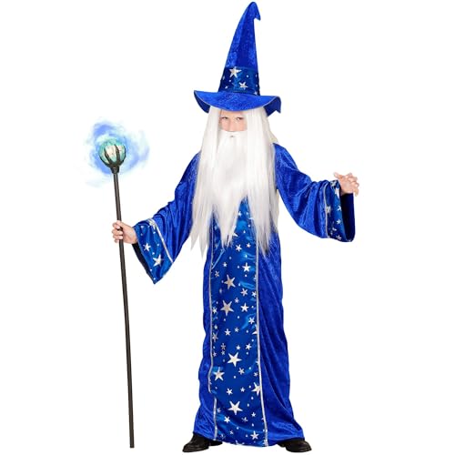 W WIDMANN MILANO Party Fashion - Costume enfant magicien, robe et chapeau, magicien, déguisement de conte de fées, carnaval