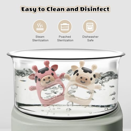 Image of 2 Pack Baby Teething Toys for 3-6 6-12 Months, Food Grade Silicone Infant Teether Mitten, Baby Essentials Teething Relief, Newborn Essentials Chew Toys for Sucking Needs