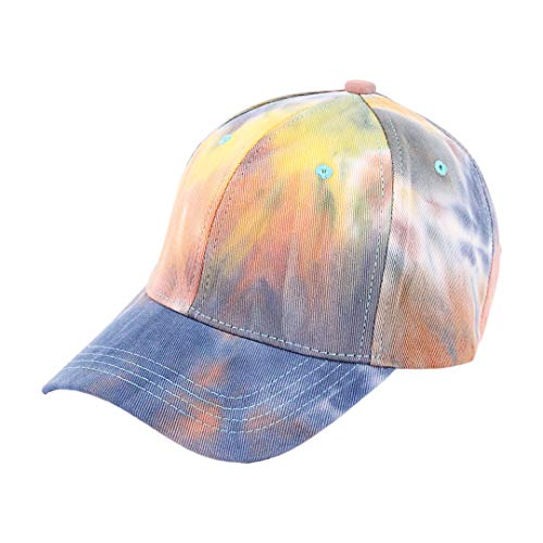 Surkat Tie Dye Baseball Hat Rainbow Ponytail Adjustable Cap Snapback for Women Men