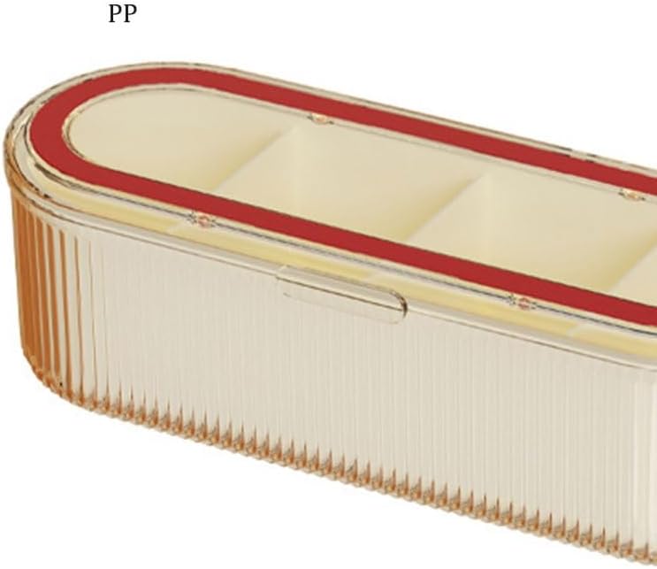 Four Compartment Household Kitchen Countertop Seasoning Storage Box with Spoon Included