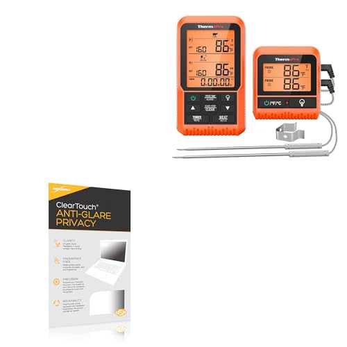 BoxWave Screen Protector Compatible with ThermoPro TP826 - ClearTouch Anti-Glare Privacy (2-Pack), Privacy Screen Protector Flexible Film Anti-Glare