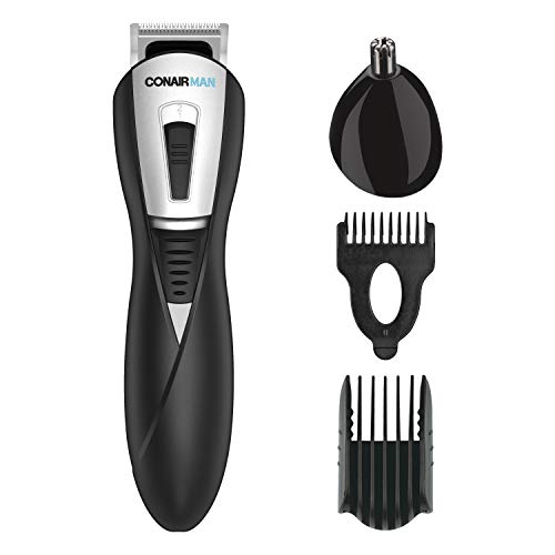 Conairman All-In-One Beard Trimmer For Men, For Face, Nose And Ear Hair Trimmer, Perfect For Travel, 4 Piece Men's Grooming Kit, Lithium Battery-Powered #TOP1