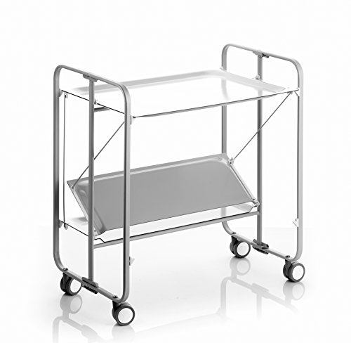Carrello pieghevole da cucina BAUHAUS, 2 vassoi. Struttura grigio - 3