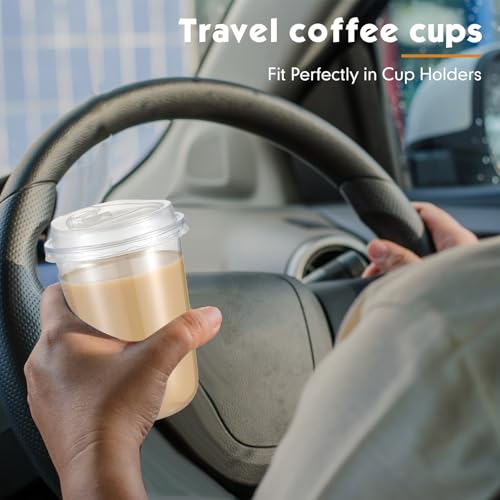 25 Sets 16oz Clear Plastic Cups with Lids - image 6