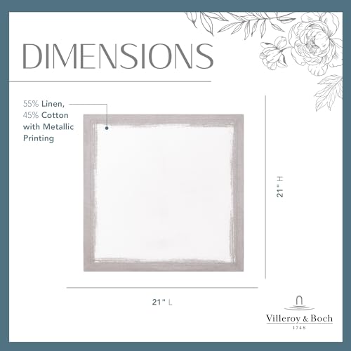 Servilletas de tela cuadradas set x4 21 in blanco plata miniatura 5