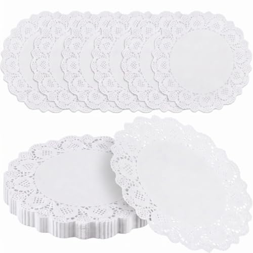 150 Pcs White Lace Paper Doilies - 10 In/26cm Round Disposable Placemats