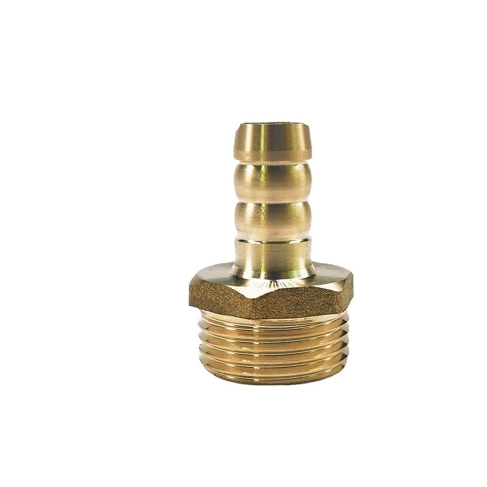 Pipe Connector Brass Straight Reducing Joint, Pipe Fitting, Hose Barb Tail 1/8 1/4 1/2 3/8inch BSP Male Connector(8MM*1/2INCH)