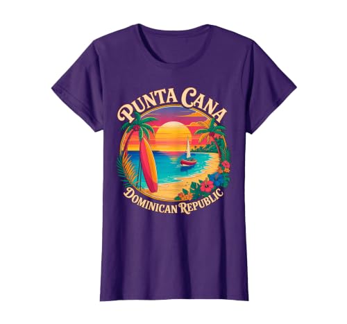 Punta Cana Dominican Republic Vacation T-Shirt, Women, Purple, X-Large