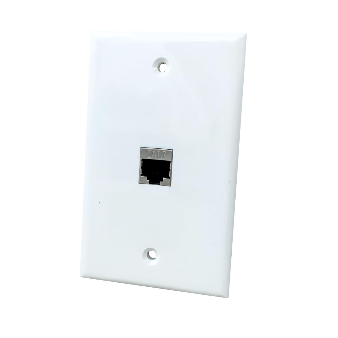 Plaque murale Ethernet 1 port Cat7 femelle vers femelle – Plaque de couverture blindée Cat 7 Keystone Jack pour réseau domestique/bureau/jeux