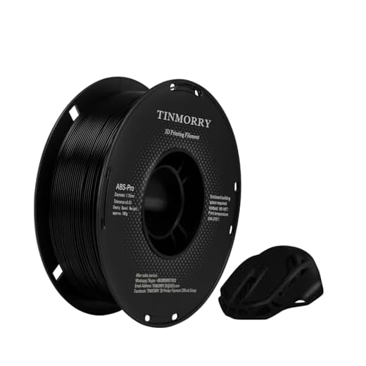 TINMORRY ABS Filament 1.75 mm, ABS (Pro) 3D Printer Filament 1 kg, Good Heat Resistance, Strong & Durable, Dimensional Accuracy ± 0.03 mm, Black