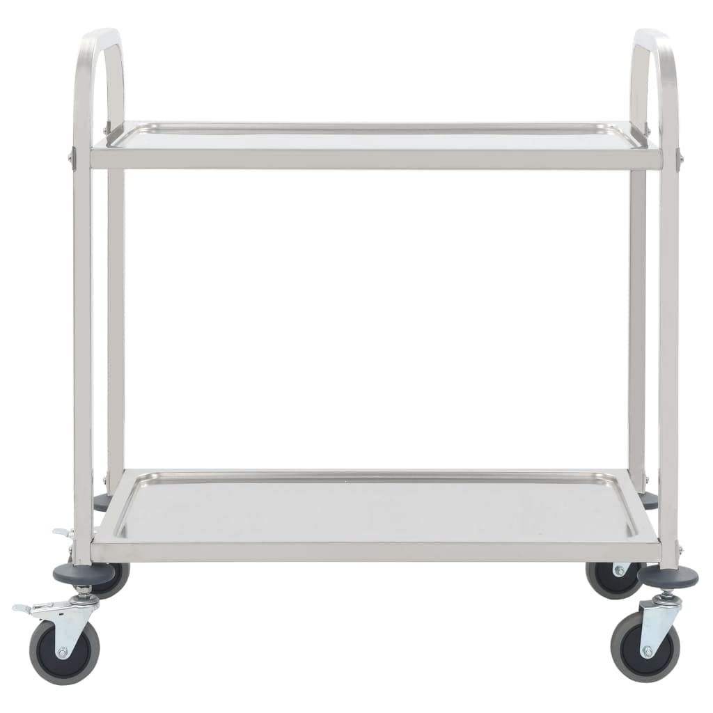 Carrello da Cucina a 2 Livelli 96,5x55x90 cm in Acciaio Inox,Mobili,Carrelli e Isole,Carrelli da Cucina,9.65 kg -50912