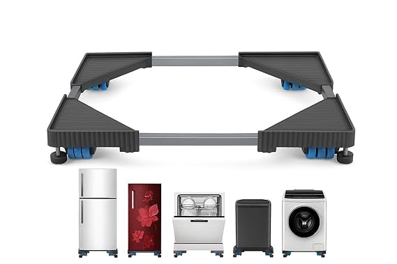Image of 24 Wheel Premius Quality 250 kg Load Capacity Adjustable Size Front /Top Load Washing Machine Stand /Trolley Dishwasher, Refrigerator Fridge Stand /Trolley, Multipurpose Stand, Cooler Stand
