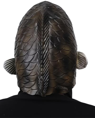 MOKRY PARTY Fish Mask Halloween Catfish Latex Animal Full Head Mask Realistic Fish Costume Party Cosplay Prop, Adult - image 4