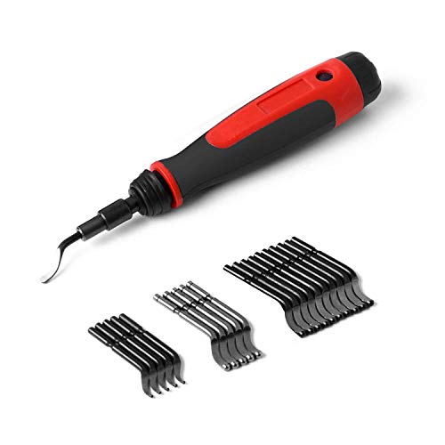 MAVAST Long Reach Deburring Tool with 21 High-Speed Steel Blades (Red)