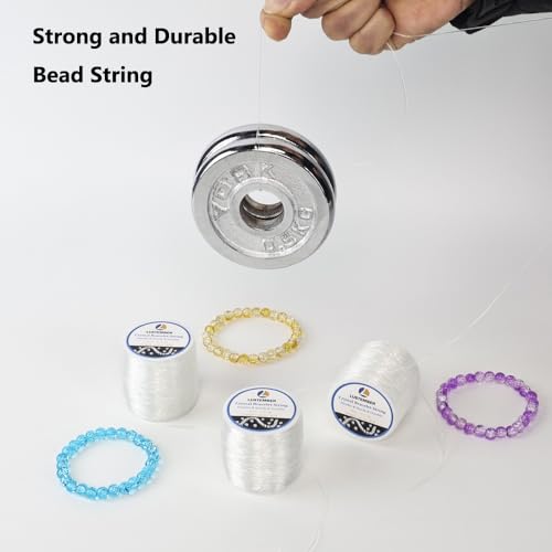 LUSTEMBER 0.8 mm Stretchy Bracelet String, 3 Rolls Durable Elastic String, Clear Bead Cord for Bracelets, Necklaces, Beading, and Jewelry Making (300 m) by LUSTEMBER - Image 4
