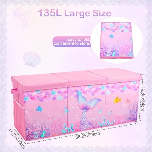 Image of Toy Box with Adjustable Divider Large Toy Chest Storage for Nursery Bedroom
