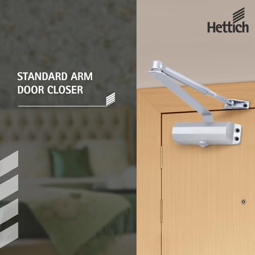 Image of Hettich New HSA 10: EN 2 /3 /4, for Door Width 850-1100 mm and Door Weight 40-80 kg, with Standard Arm -Surface Mounted Door Closer with Slide Rail (Pack of 1)