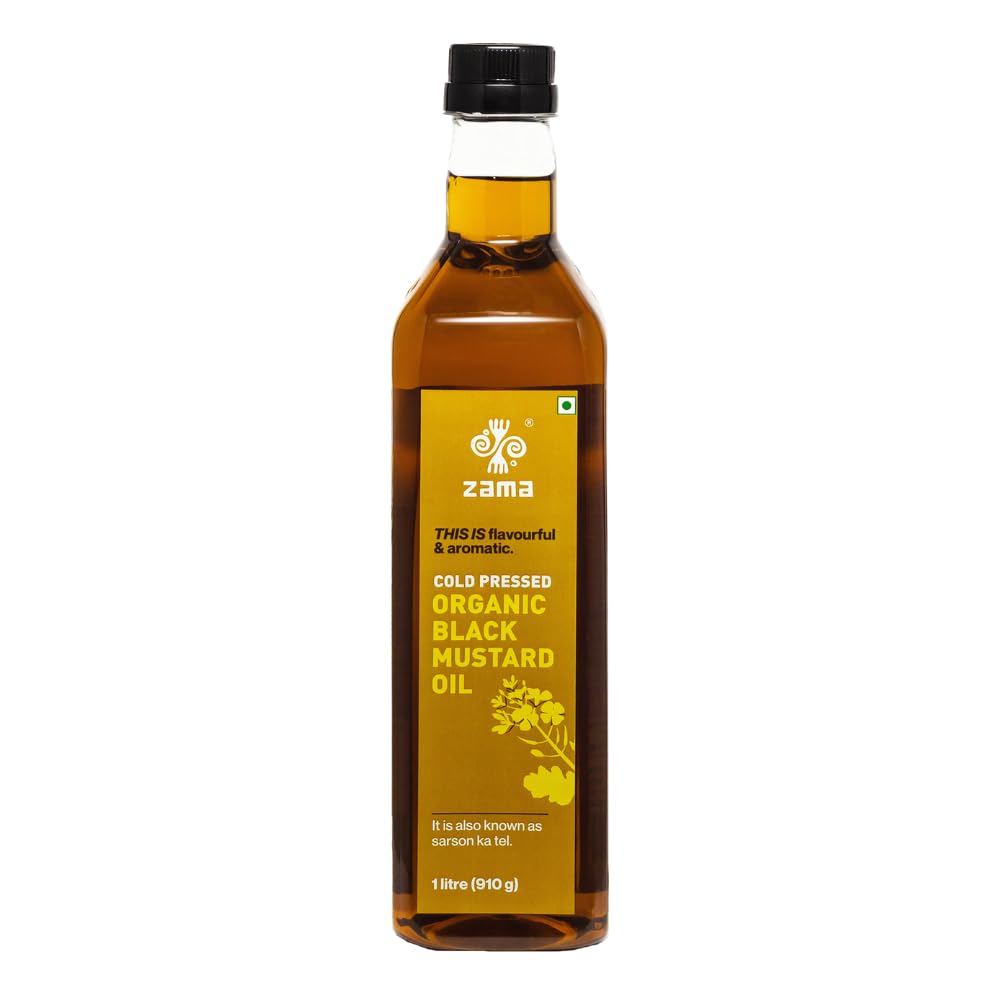 Zama Organics Cold Pressed Mustard Oil 1 Litre | Premium Cooking oil | 100% Pure & Natural | Perfect for Frying, Roasting, Baking, Grilling | Rich in Vitamin A, E & Beta Carotene, Cholesterol Free (B08J3MG3VC) Amazon Price History, Amazon Price Tracker